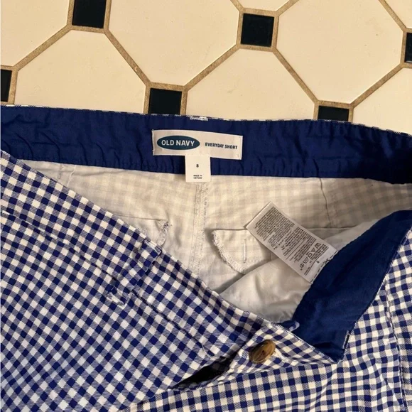 Women’s Blue Gingham Shorts - Picture 3 of 3